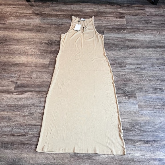 LNA Alsi Rib Mini Dress in Pale Khaki NWT - Picture 6 of 7